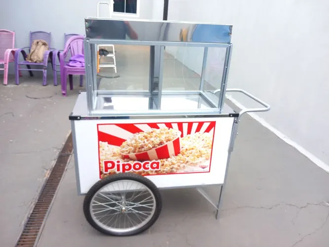  CARRINHO DE PIPOCA NO AÇO INOX 