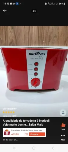 Torradeira Britânia  seminova 