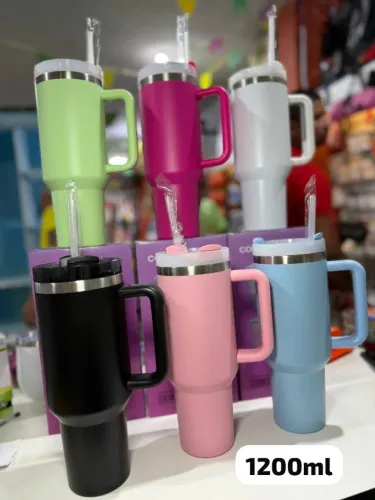 Copo com canudo Varias cores disponíveis 1200ml