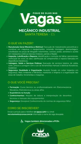 Vaga: Mecânico Industrial