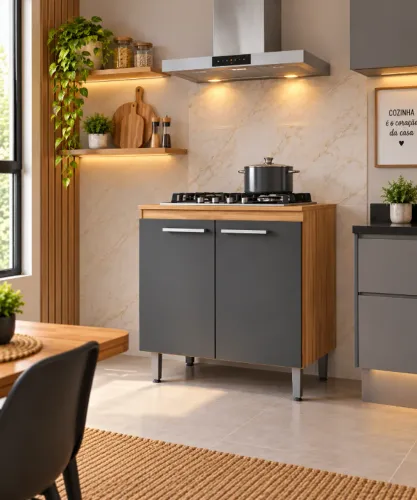 Balcão para Cooktop de Cozinha 2Portas