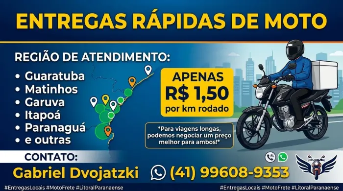 ? Frete Rápido de Moto | Pontal, Matinhos, Guaratuba, Joinville e Região