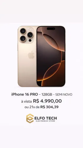 IPHONE 16 PRO - 128 GB - SEMI NOVO