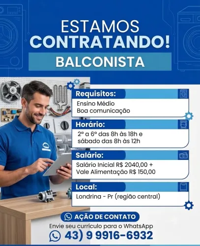 Vaga de emprego - BALCONISTA 
