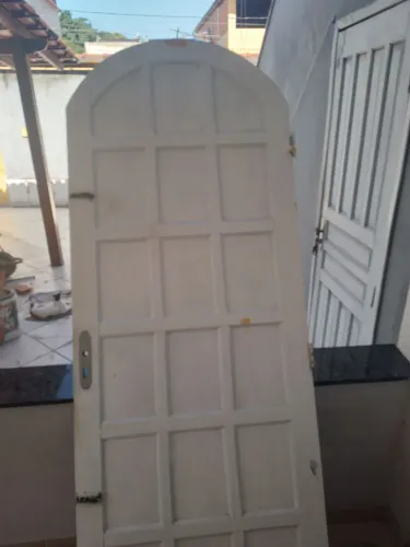 Porta de madeira maciça 80cm barato branca