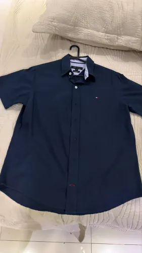 Camisa Social Azul Marinho Tommy Tamanho M