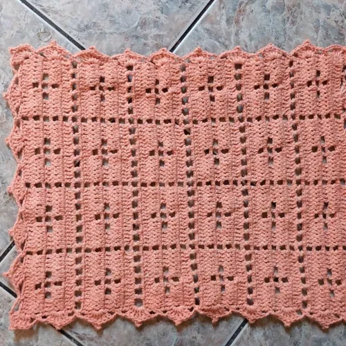 Tapete de crochê para porta artesanato