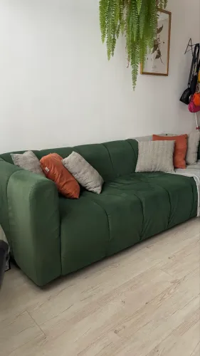 Sofá Camurça Verde Lindo 210cm
