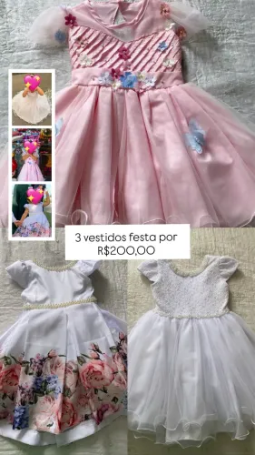 3 vestidos infantis de festa - valor especial