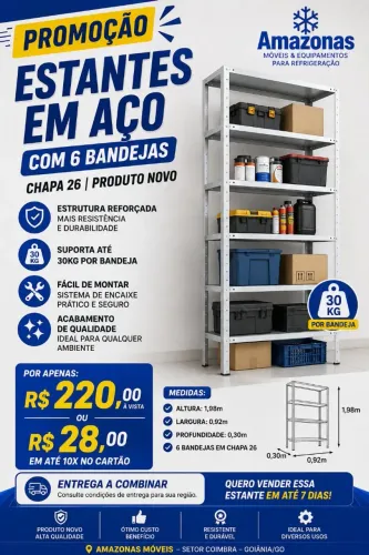 Estante em aço nova 