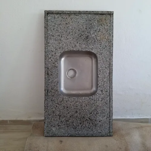 Pia de cozinha em granito com Cuba de inox 