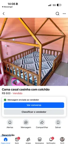 Cama montessoriana casal com colchão