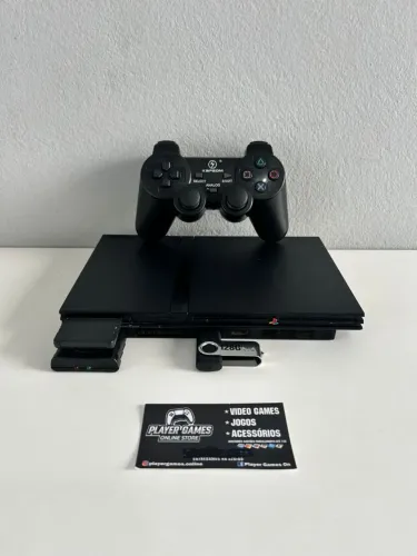 Playstation 2 Com Vários Jogos (Aceito Cartão)