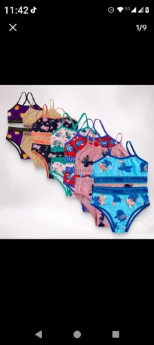 Kit 3 Conjunto Menina Moça Lingerie Juvenil Calcinha Sutiã Alcinha