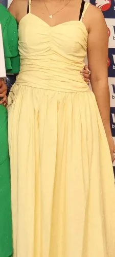 Vestido Longo Amarelo Casual Chique