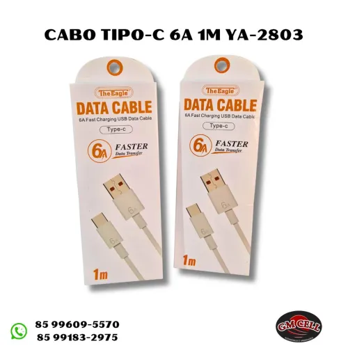 Kit 10 cabos USB TIPO-C 6A 1 metro