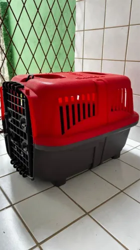 Caixa de Transporte Plast Pet Cargo kennel n?4 Vermelha para Cães e Gatos