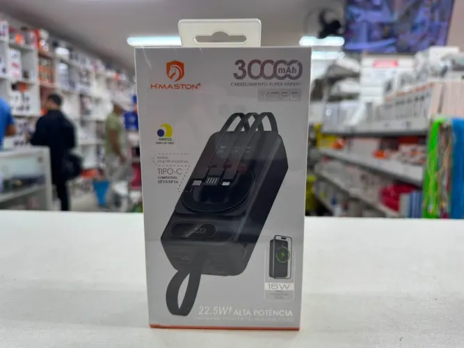 Power Bank 30.000mah YD80 H'Maston C/ Carregamento Magnético