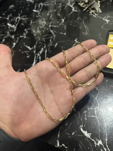 Corrente de ouro oca - peça nova