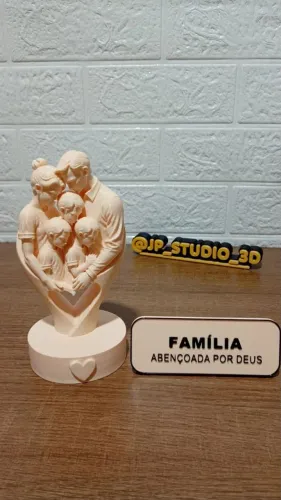 Estatueta Minimalista Mãe, Pai e 3 Filhos decoração