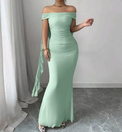 Vestido Madrinha Casamento Feminino,Sereia, Costas Abertas com Fenda