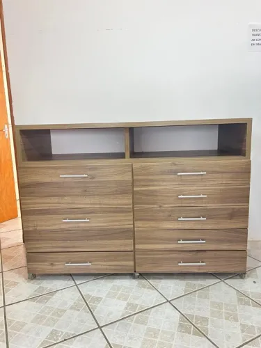 Balcão / Armário MDF com 10 Gavetas e Rodinhas - 1,50m
