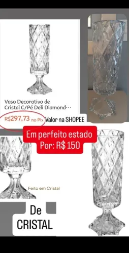 Vaso decorativo de CRISTAL