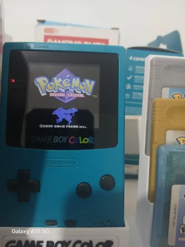Game boy color com tela ips caixa e manuais rerpro