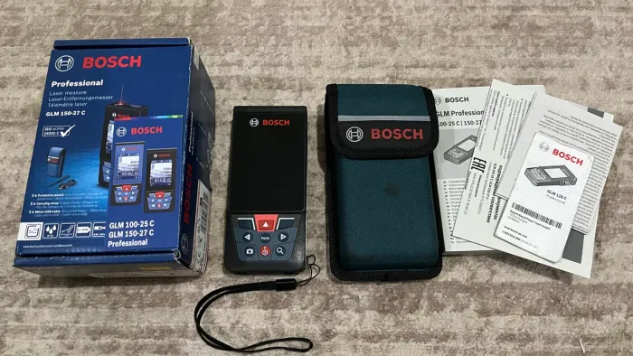 Trena a Laser Bosch GLM 150-27 C Profissional - Completa na Caixa