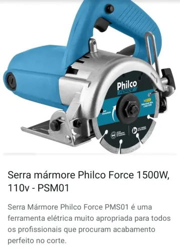 Serra mármore Philco force 1500w
