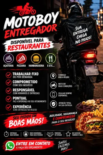 Entregador disponível para seu restaurante