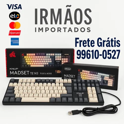 Teclado Gamer Mecânico KNUP Madset TE143 - Switch Red