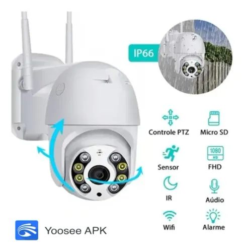 Câmera Ip Externa Prova D'água Infravermelho Wifi Full Hd