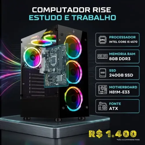 Computador Rise - I5 8GB SSD 500HD