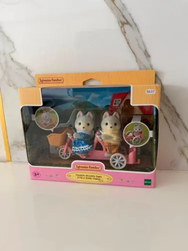 Sylvanian Families Conjunto Bicicleta - Irmã e Irmão Huskys