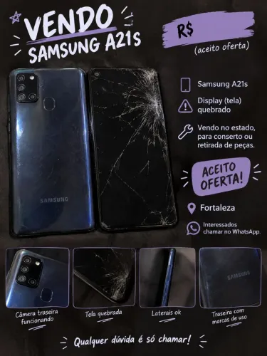Celular Samsung a21s display com defeito