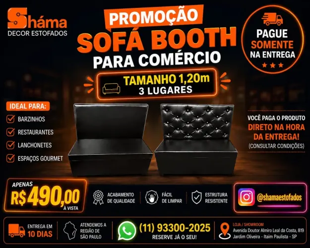 Sofá Booth para Comércio 