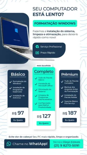 Serviços de computador e nootbok 