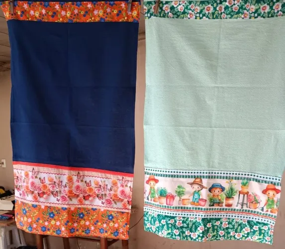 Panos de Prato Decorados - Barrado em Tricoline (Vários Modelos)