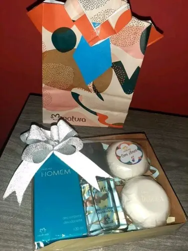Kit Presente Natura homem - Desodorante corporal, 2 Sabonetes em barra