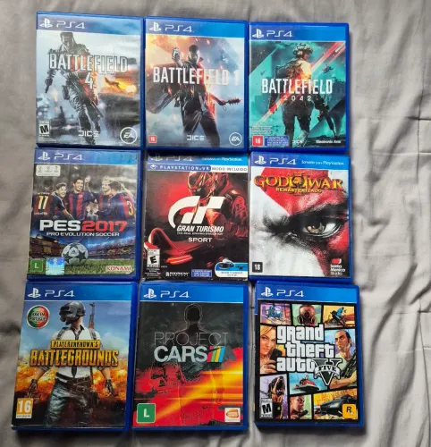 Jogos PS4, GTA V, Battlefield, God of War