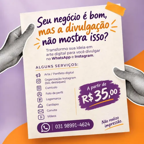 Panfleto Digital - Designer - Arte Personalizada - Gráfica - Instagram