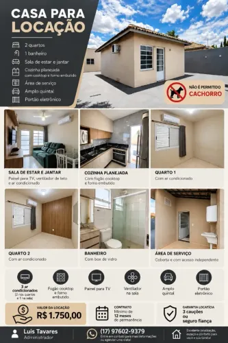 Casa para alugar | Parque da Fraternidade - 2 quartos