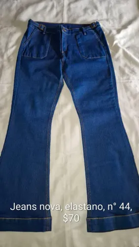 Calça jeans nova, com elastano, n°44. 44, $70.