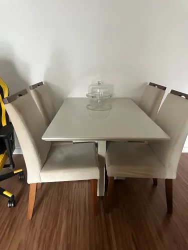 Mesa vidro branco