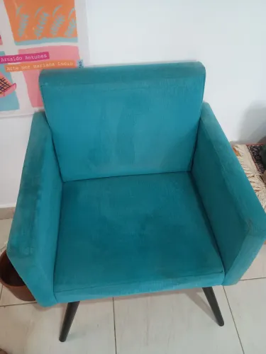 Kit duas Poltronas azul turquesa usada