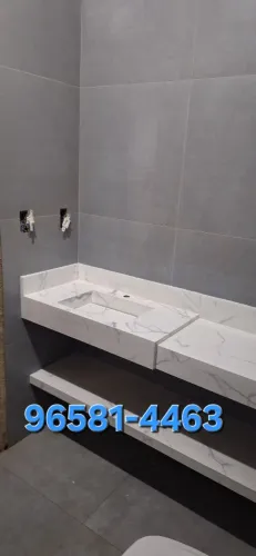 Pia de porcelanato esculpido 