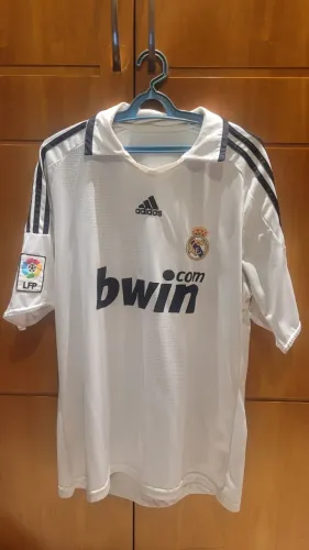 Camisa de Futebol Real Madrid 2008-2009 Tamanho G