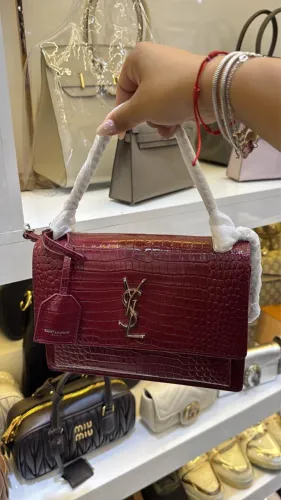 Ysl em couro legítimo croco