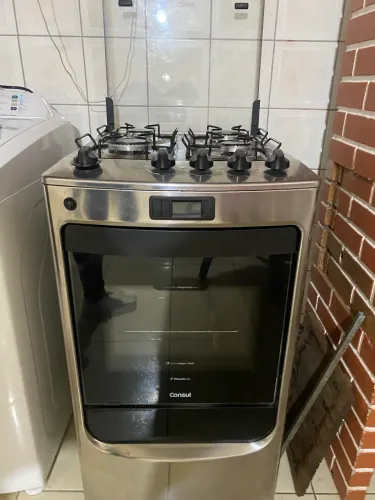 Fogão Consul 4 bocas cor Inox com timer digital - CFO4TAR BIVOLT